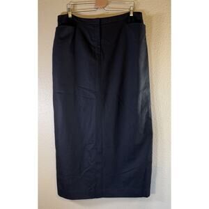 Lauren RALPH LAUREN Plus 18W Wool Pencil/Straight Midi Skirt Black Lined